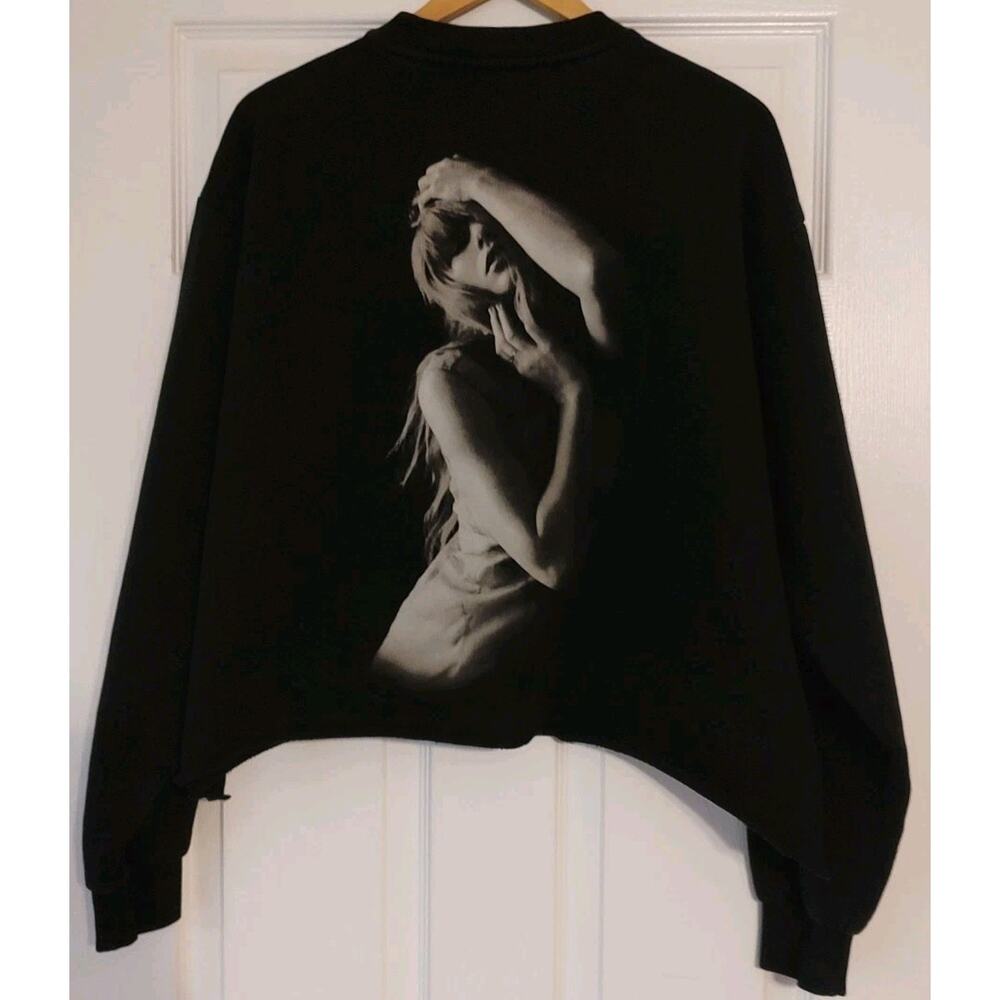Women Taylor Swift Official The Tortured Poets Department Black Crewneck - Large - Picture 2 of 5